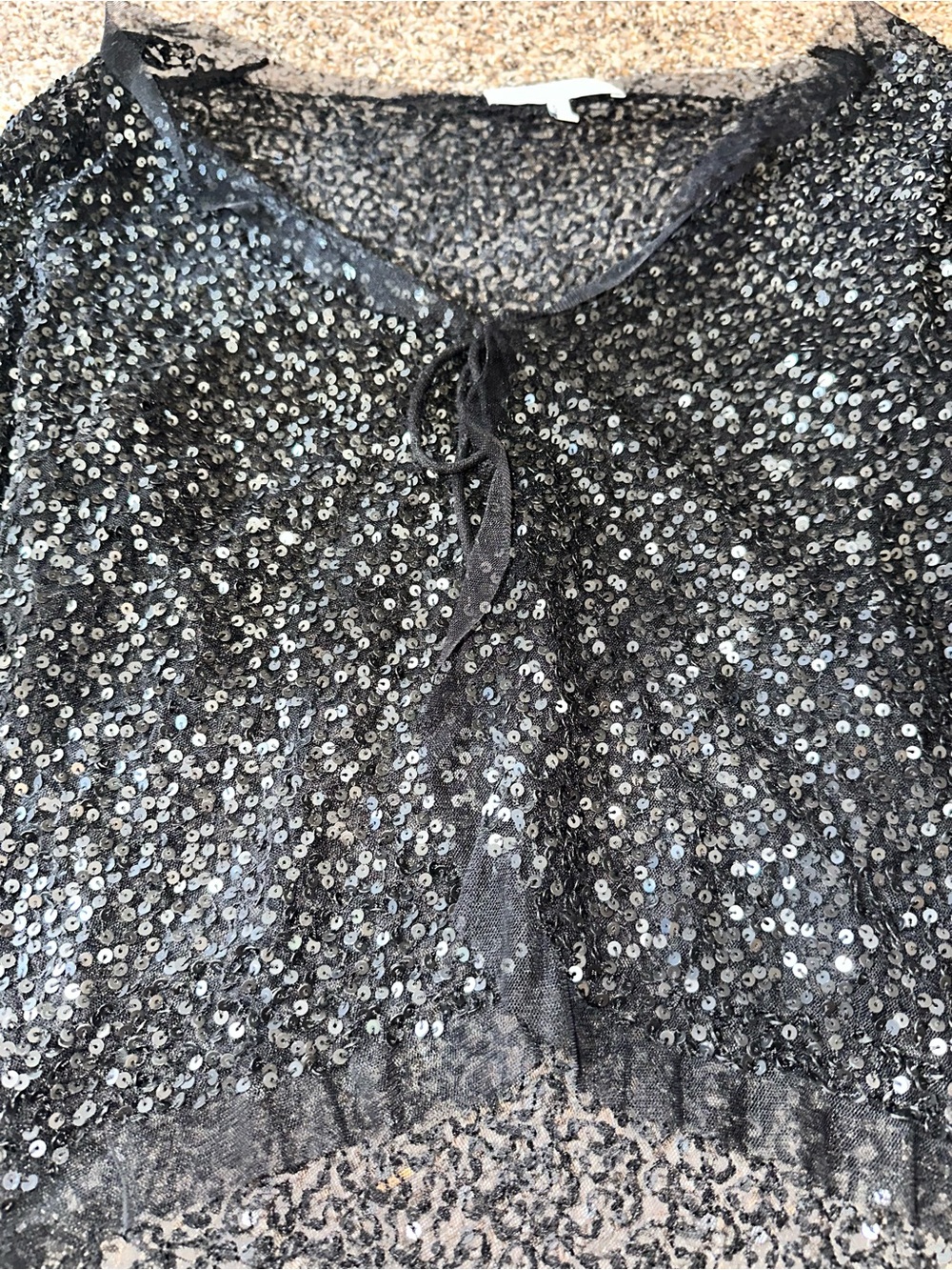 black sequin long sleeve tee - Picture 2 of 4